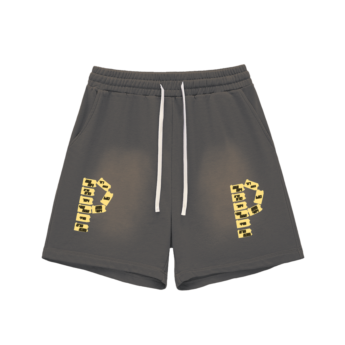 PennsylvaniaTwoPPAreacodes- Sun Fade Raw Edge Cotton Shorts