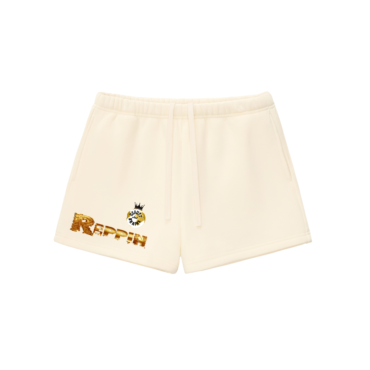 ReppinBeauty&BrainsWomens-Essential Fleece Drawstring Sweatshorts