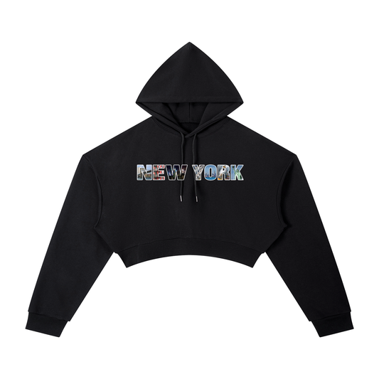 NewYorkWomen-Essential Cropped Hoodie