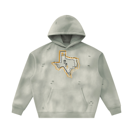 MultiColorsTexas-Unisex Sunfade Frayed Fleece Hoodie