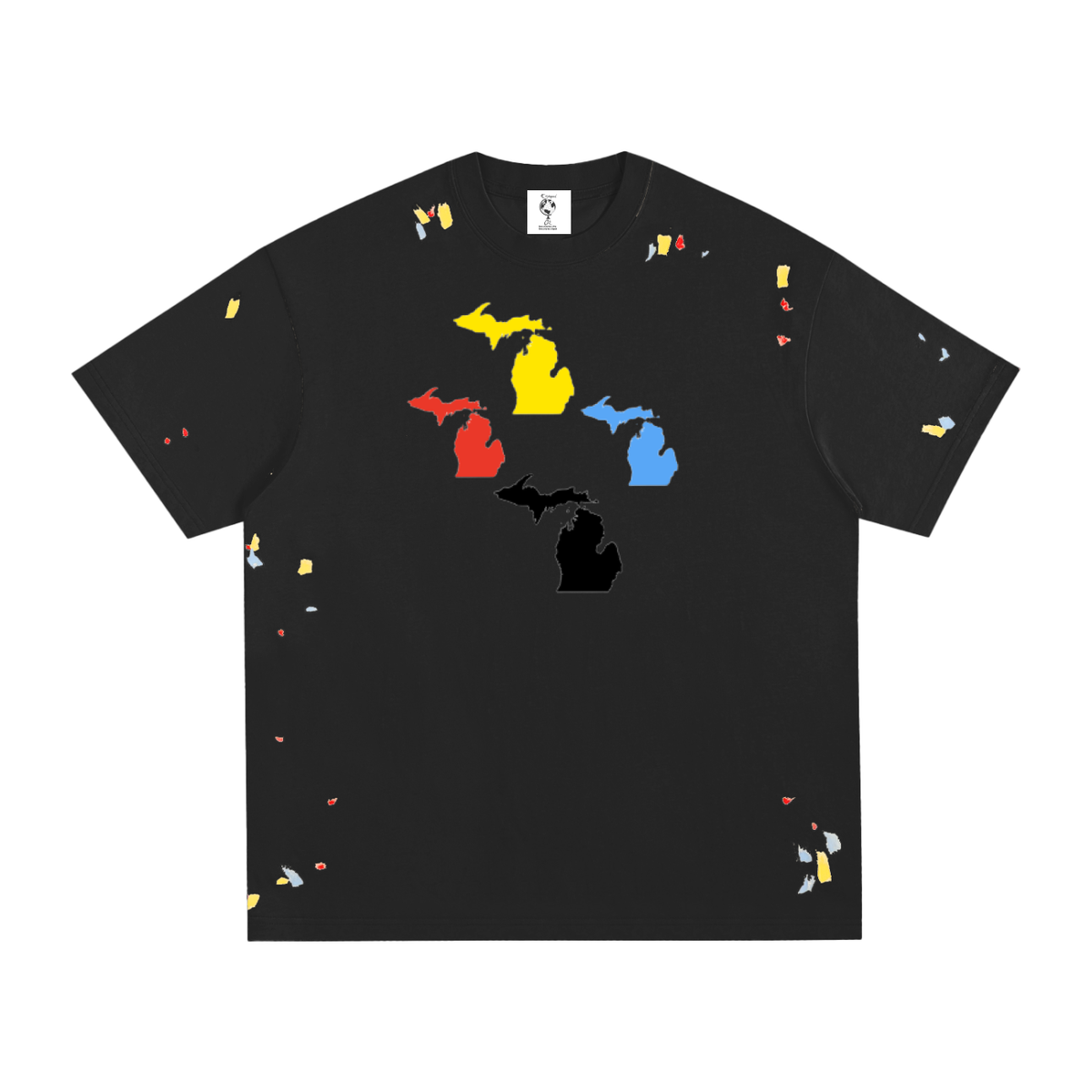 "Michigan"-Paint Splatter T-Shirt