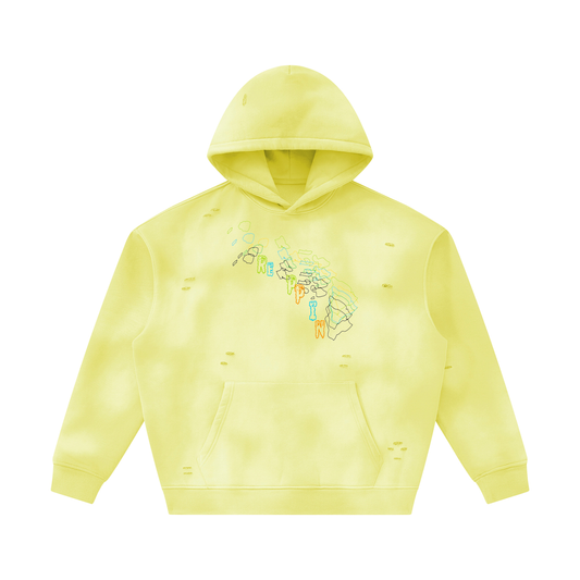 MultiColorsHawaii-Unisex Sunfade Frayed Fleece Hoodie