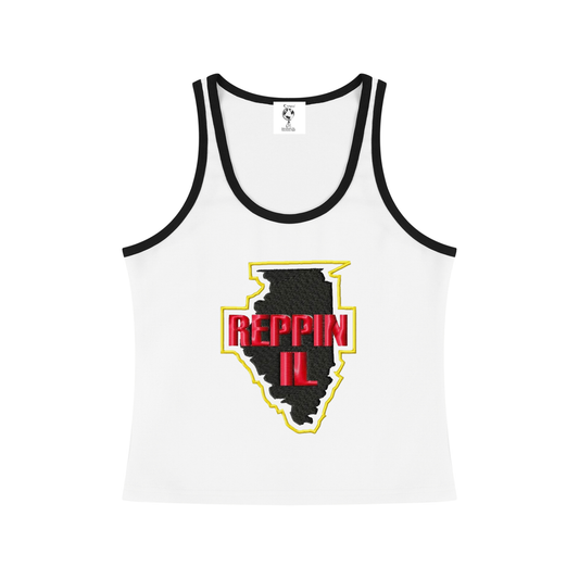Repillinois-Women's Color Block Cropped Tank Top