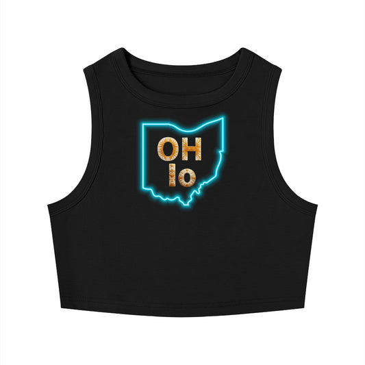 "Ohio"-Women's Tight Crewneck Crop Tank Top