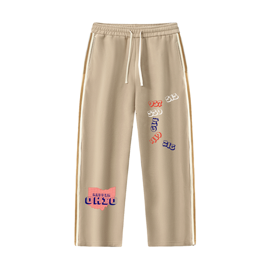 OhioDesigns-Contrast Side-Stripe Straight-Leg  Pants