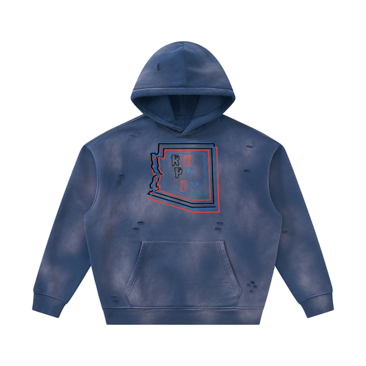 MultiColorsArizona-Unisex Sunfade Frayed Fleece Hoodie