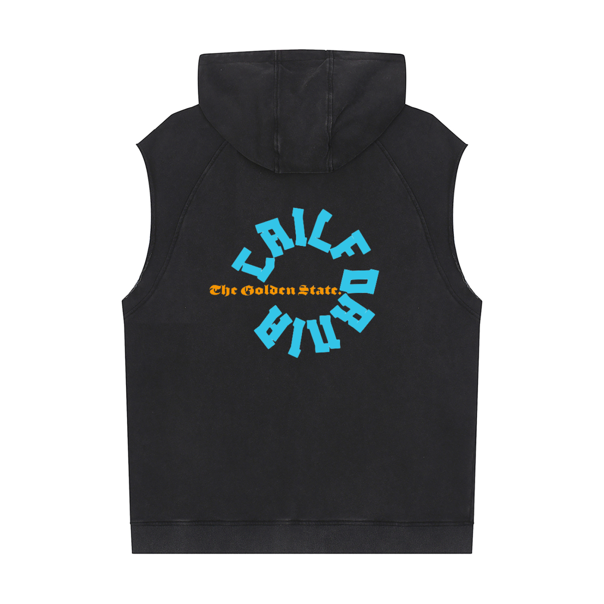 CaliforniaPicDesign-Washed Sleeveless Hoodie
