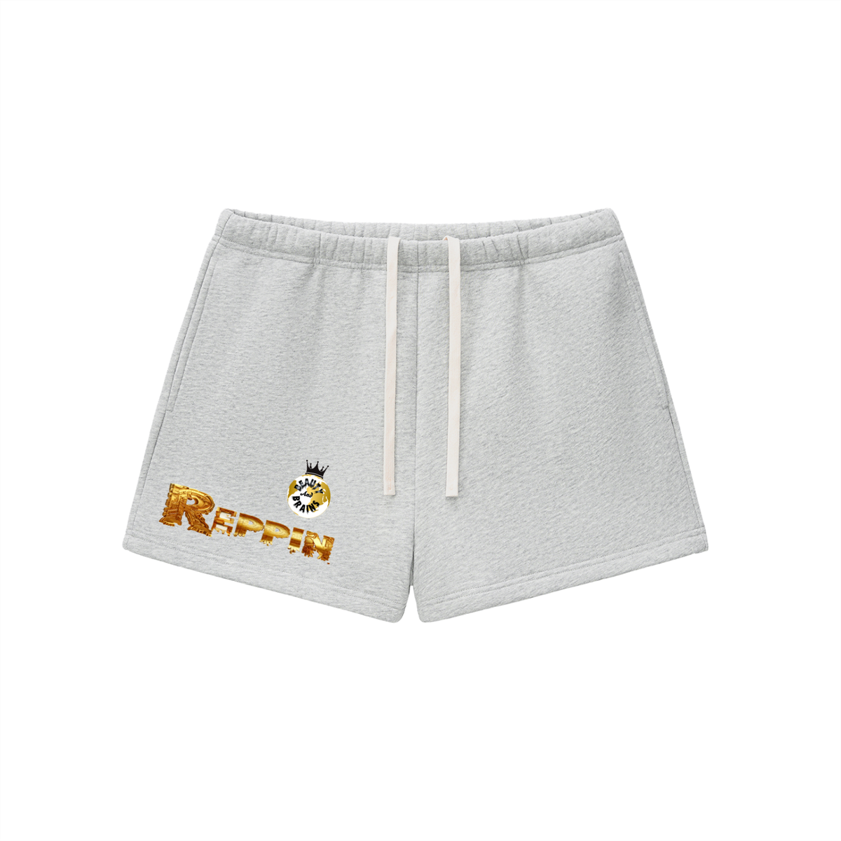 ReppinBeauty&BrainsWomens-Essential Fleece Drawstring Sweatshorts