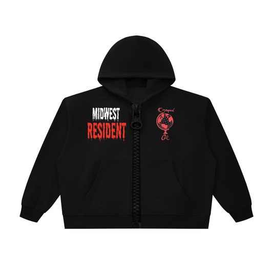 ReppinMidwest-Unisex Oversized Chunky-Zip Boxy Hoodie