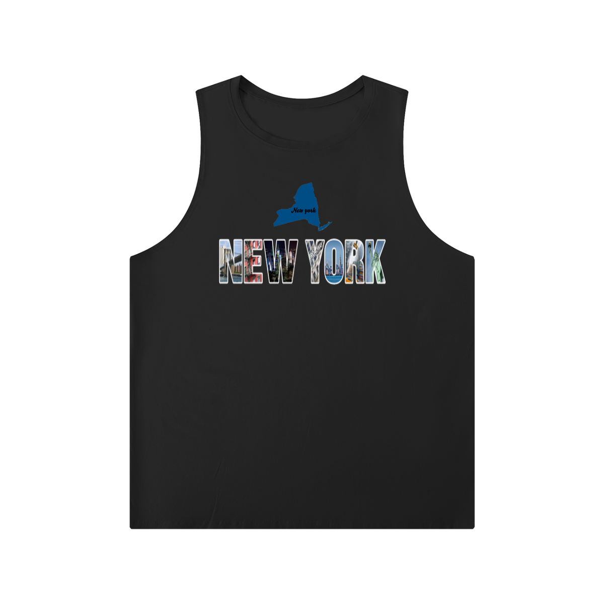 NewYorkResident-Men's Solid Color Crewneck Tank Top