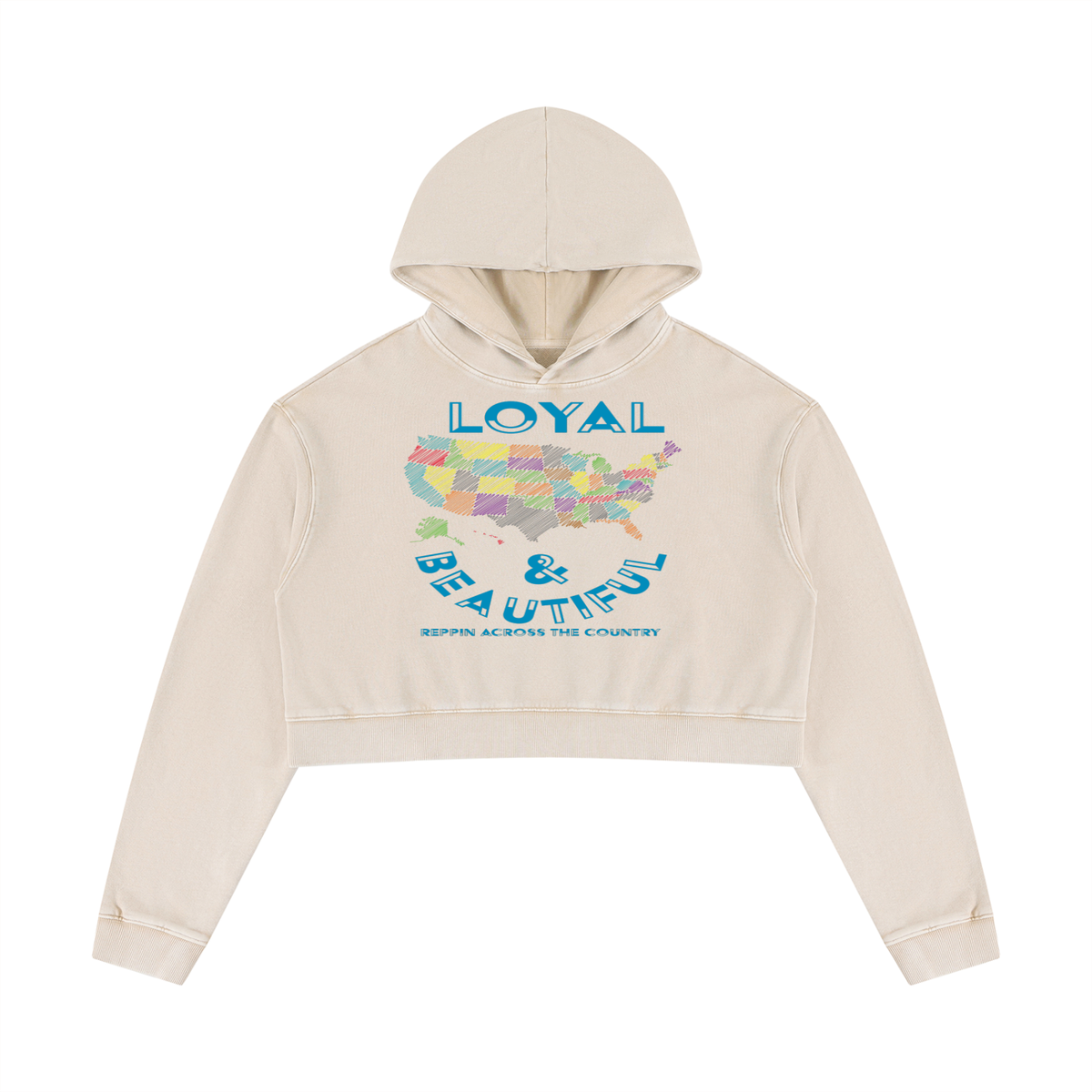 Loyal&Beauty-Women’s Mineral Washed Crop Hoodie