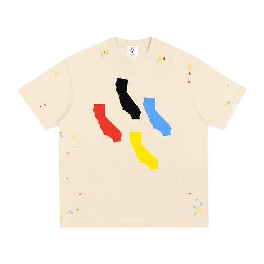 "California"-Paint Splatter T-Shirt
