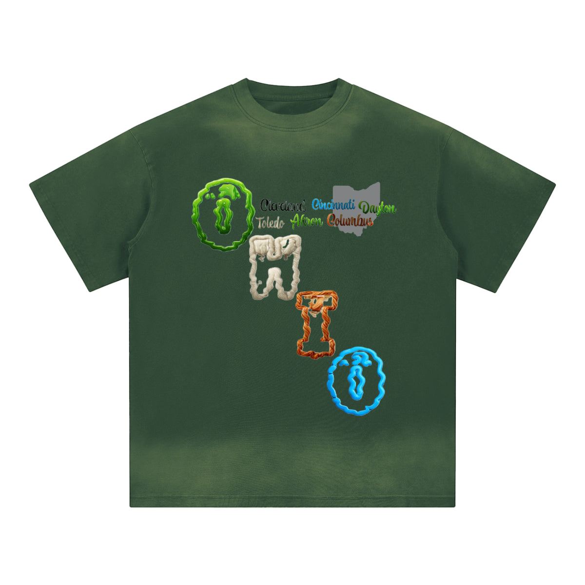 Ohio area codes-Petite Crew Neck Sunfade Edge T-Shirt