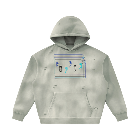 MultiColorsKansas-Unisex Sunfade Frayed Fleece Hoodie