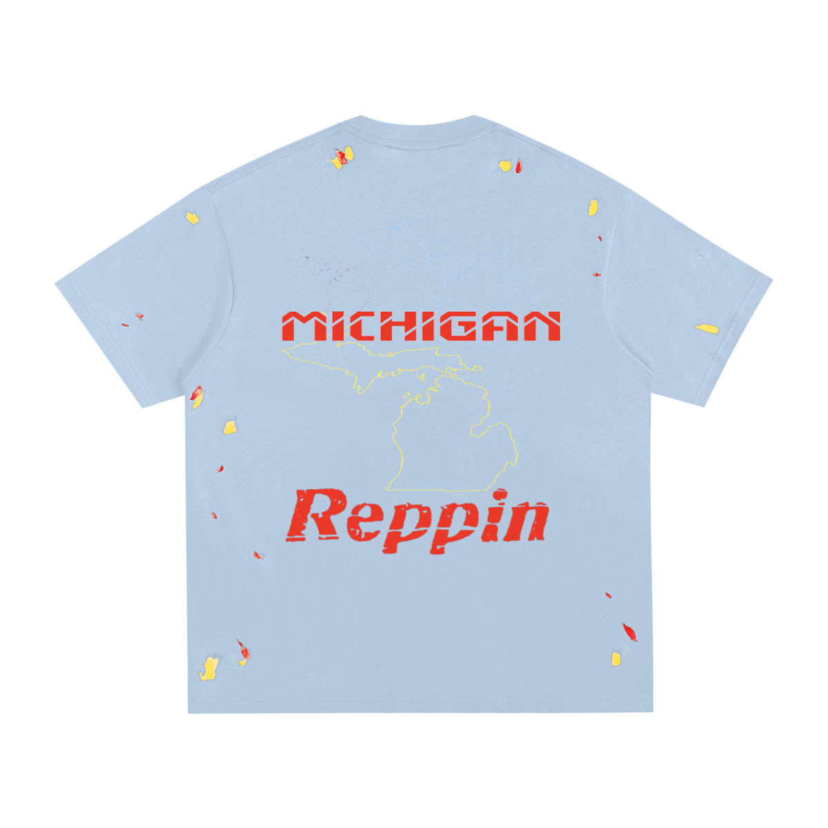 "Michigan"-Paint Splatter T-Shirt