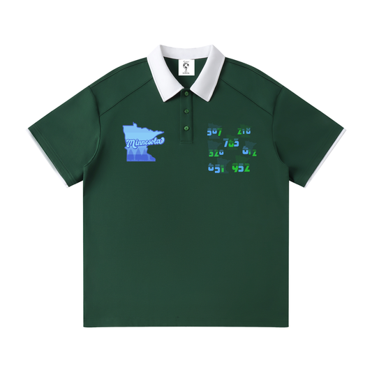MinnesotaReppin-Contrast Collar Raglan Polo Shirt