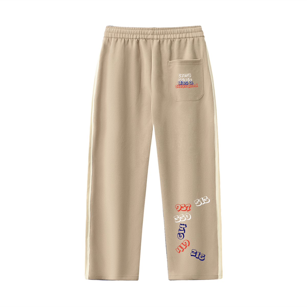 OhioDesigns-Contrast Side-Stripe Straight-Leg  Pants