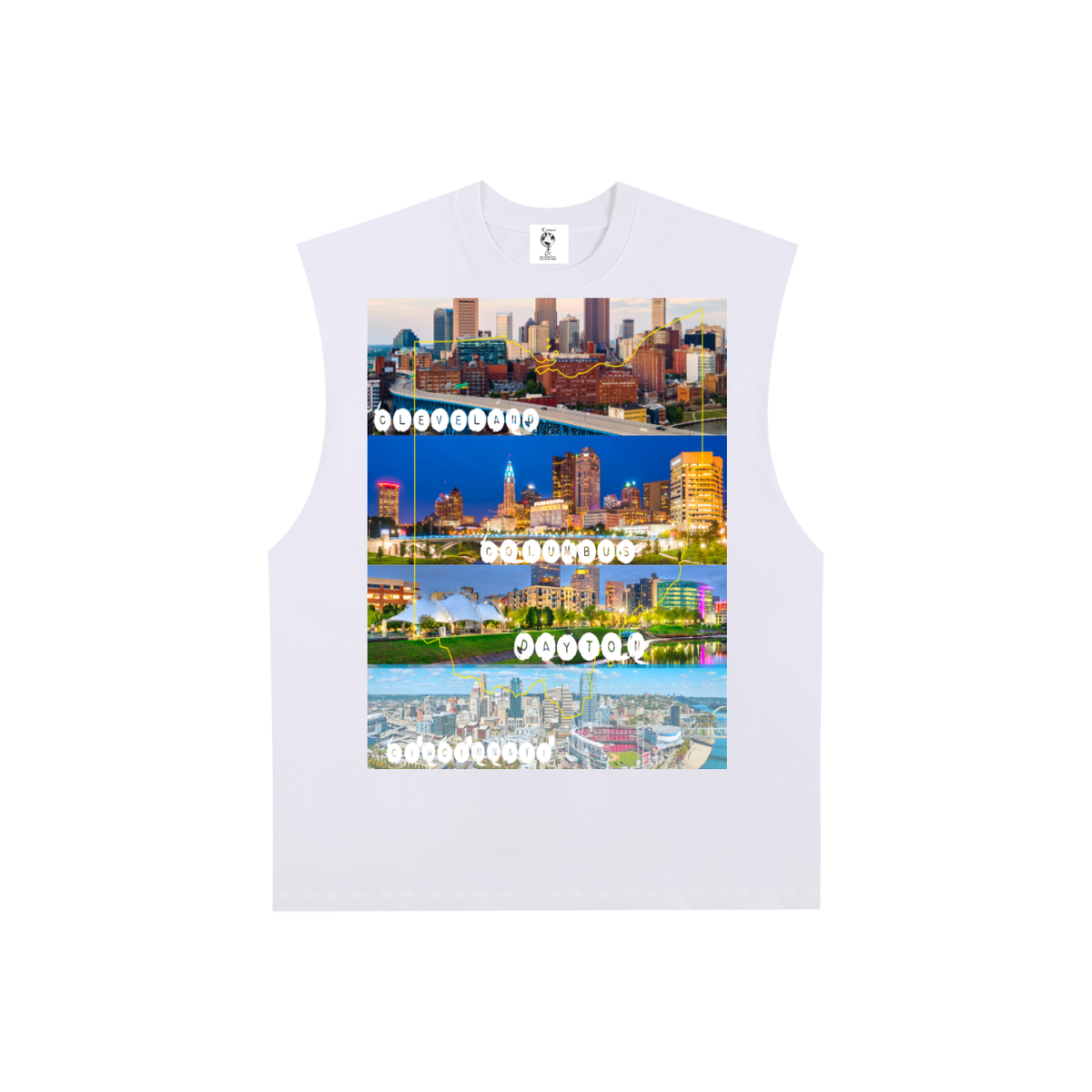 OhioCitiesPic-Raw Edge Cotton Tank Top