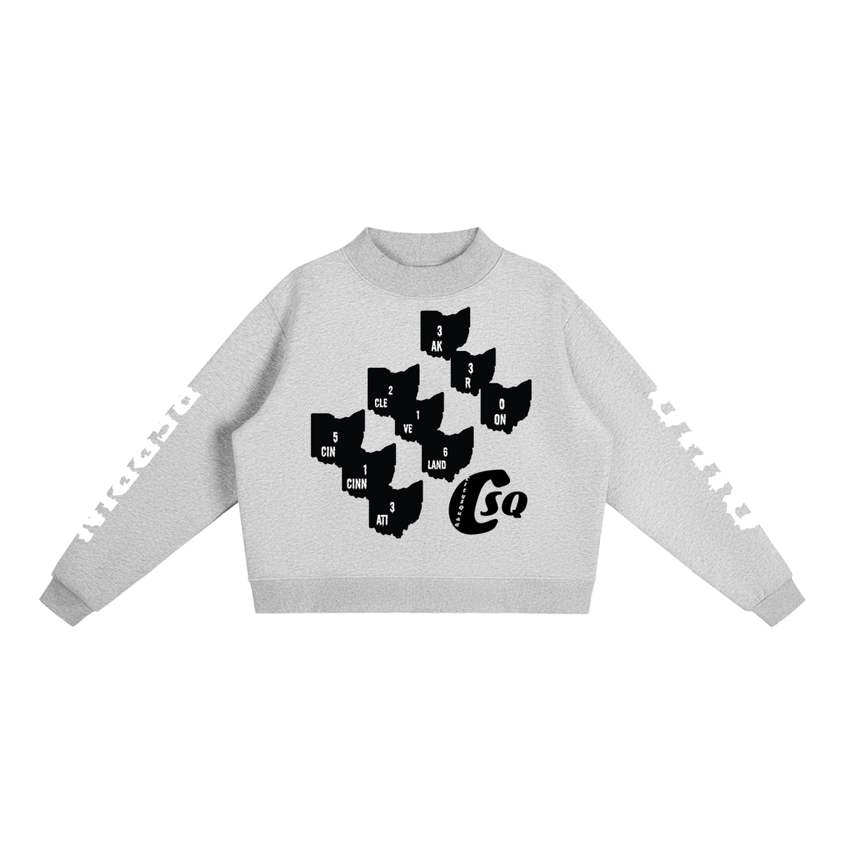 OhioReppinAreaCodes-Essential Fleece Mock-Neck Crew Sweatshirt