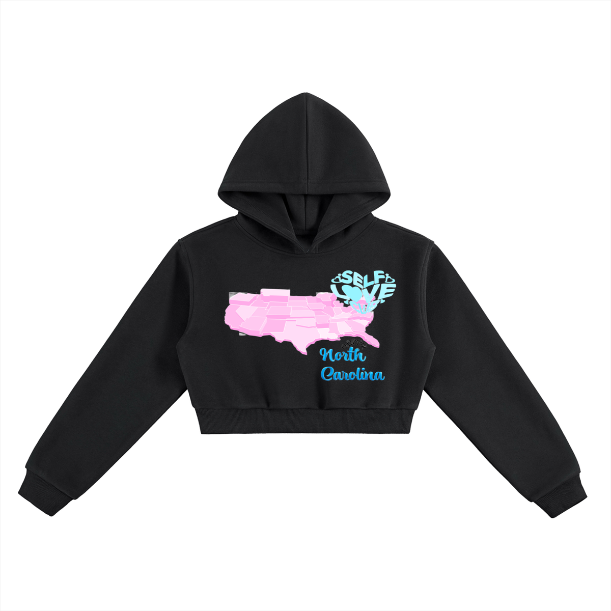 SelfLoveNorthCarolina-Essential Cropped Hoodie