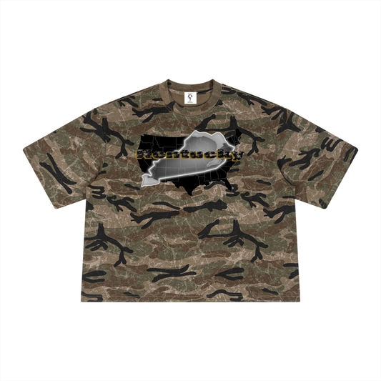 KentuckyCamoReppin-Unisex Boxy Camo Print T-Shirt