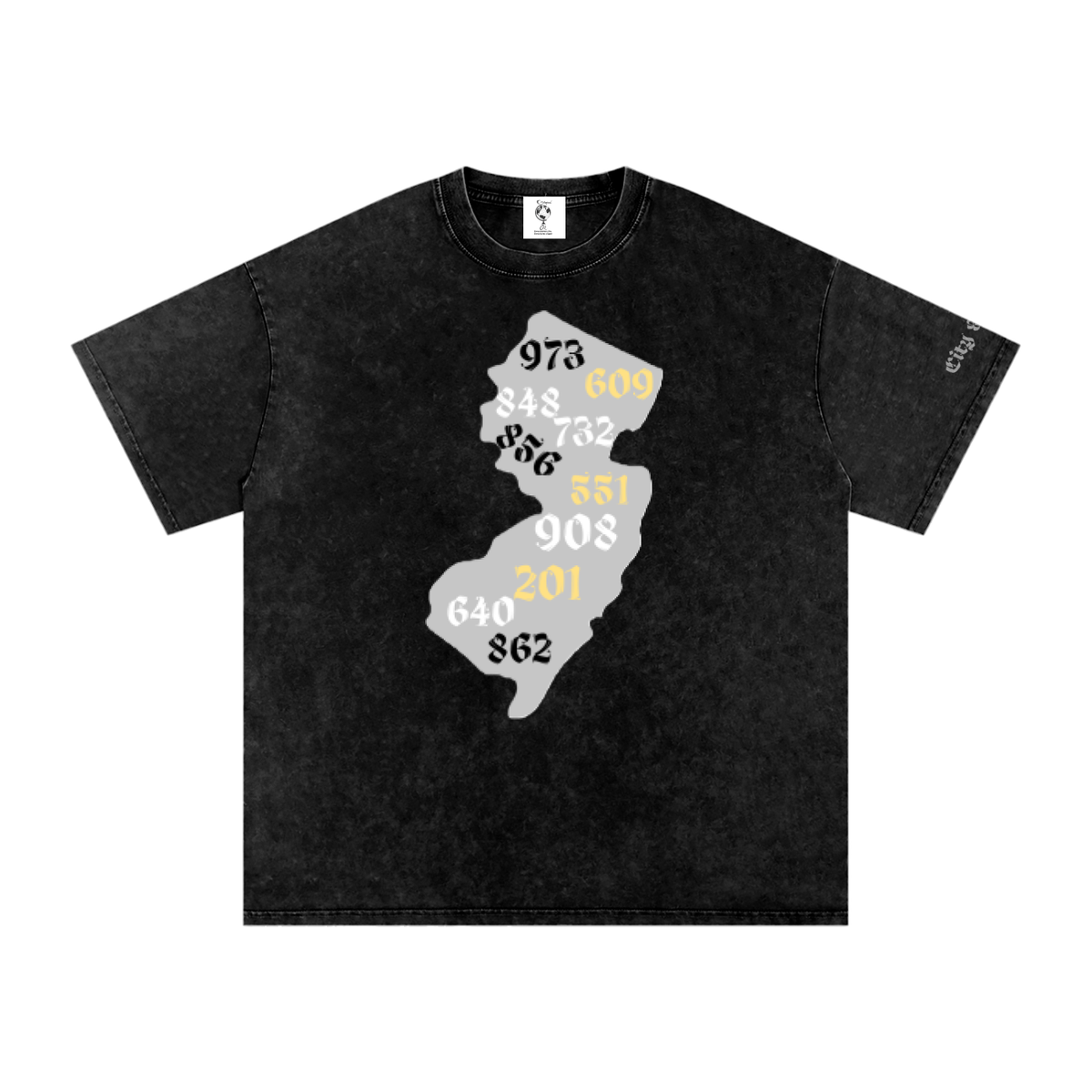 NewJerseyResdient-Snow Washed Oversized Cotton T-Shirt
