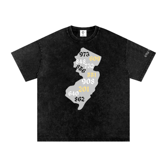 NewJerseyResdient-Snow Washed Oversized Cotton T-Shirt