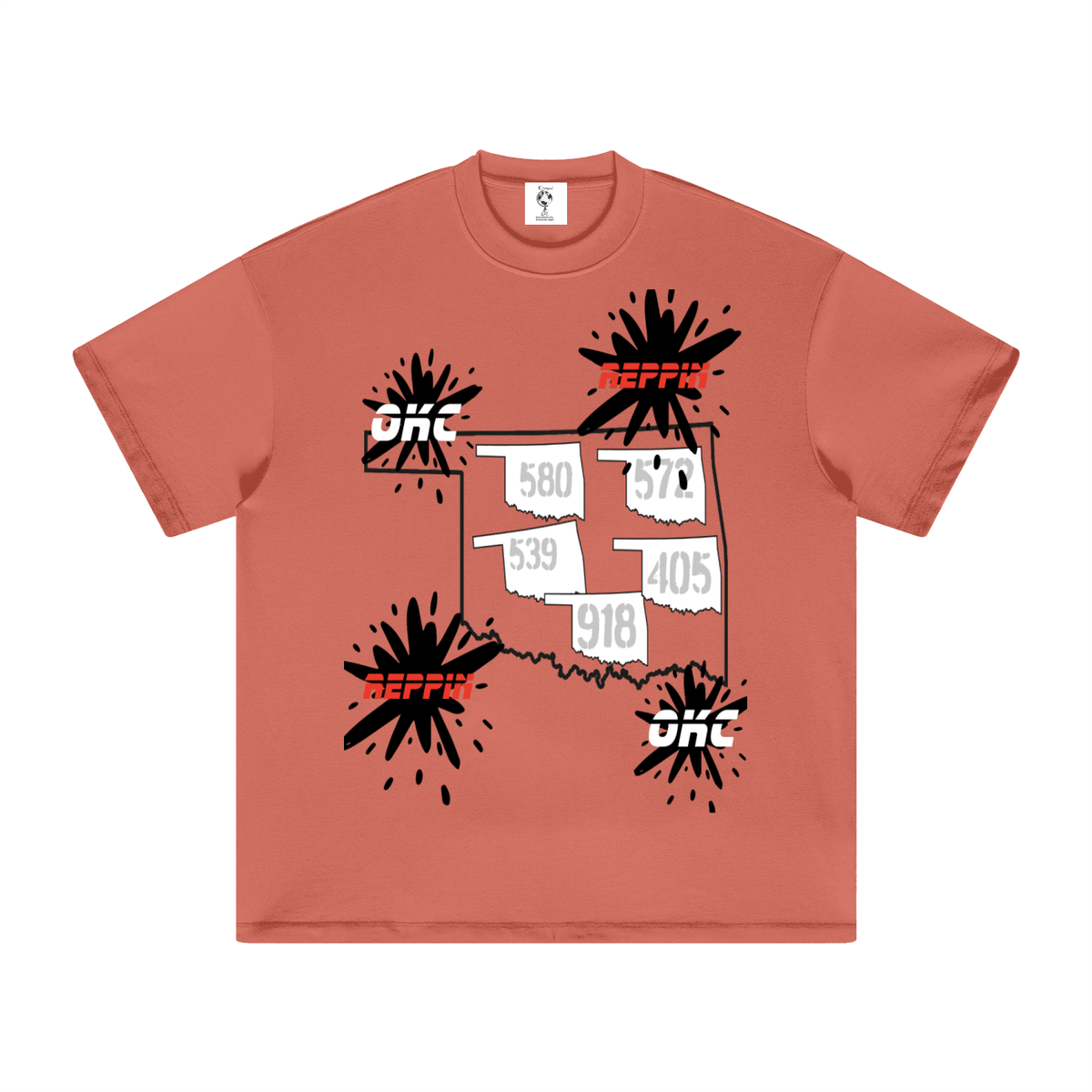 SplashOklahomareppin-Heavyweight Earth Tone T-Shirt