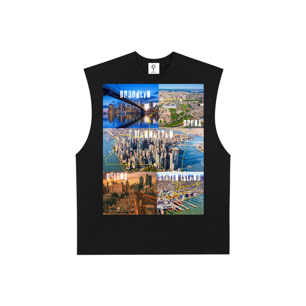 NewYorkCitiesPic-Raw Edge Cotton Tank Top