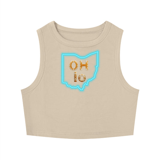 "Ohio"-Women's Tight Crewneck Crop Tank Top