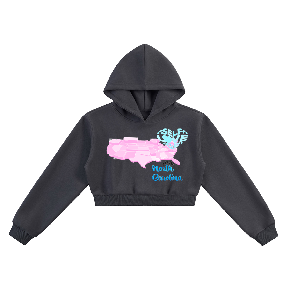 SelfLoveNorthCarolina-Essential Cropped Hoodie