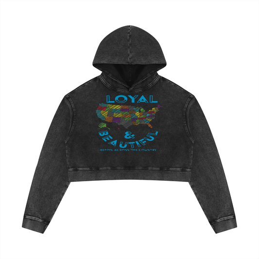 Loyal&Beauty-Women’s Mineral Washed Crop Hoodie