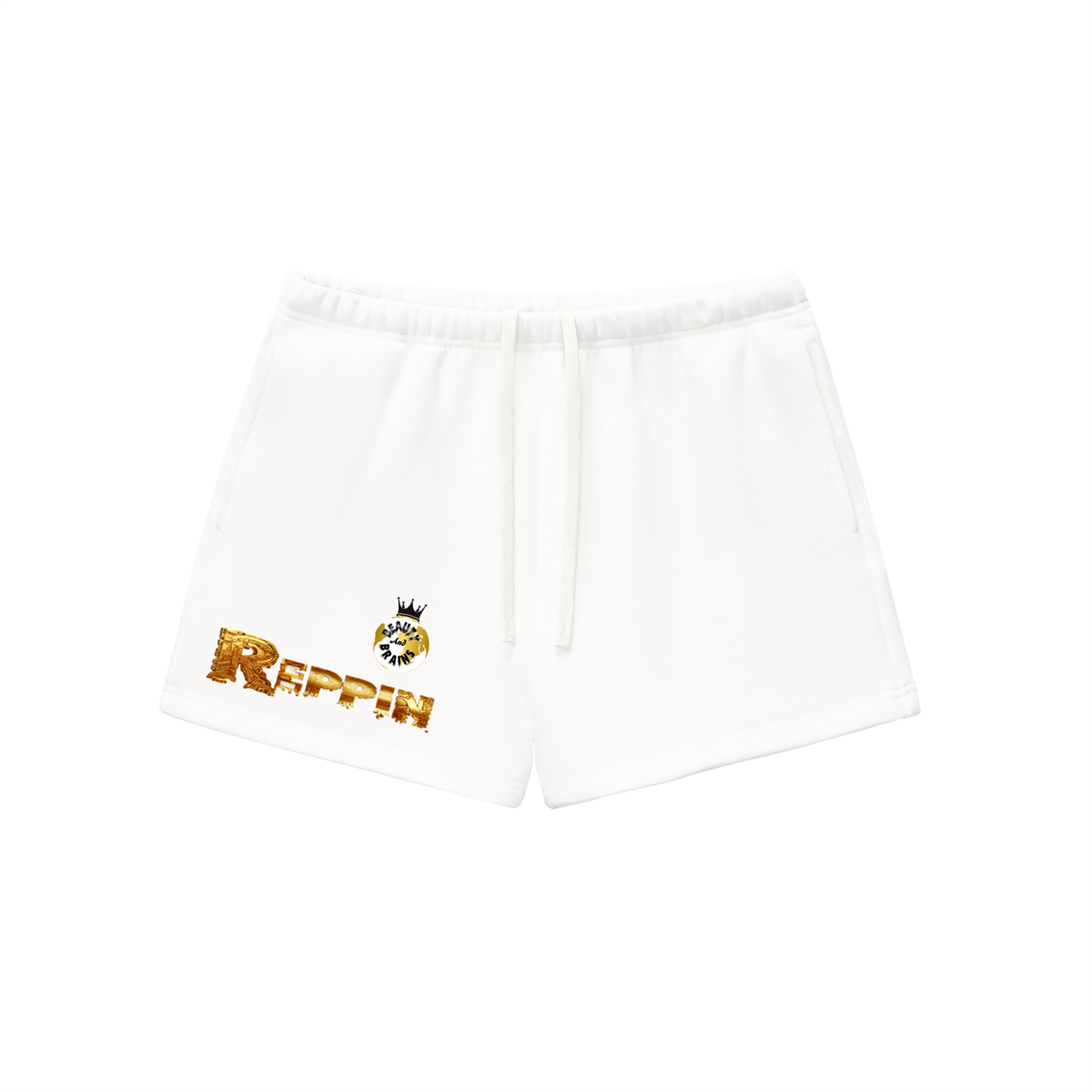ReppinBeauty&BrainsWomens-Essential Fleece Drawstring Sweatshorts