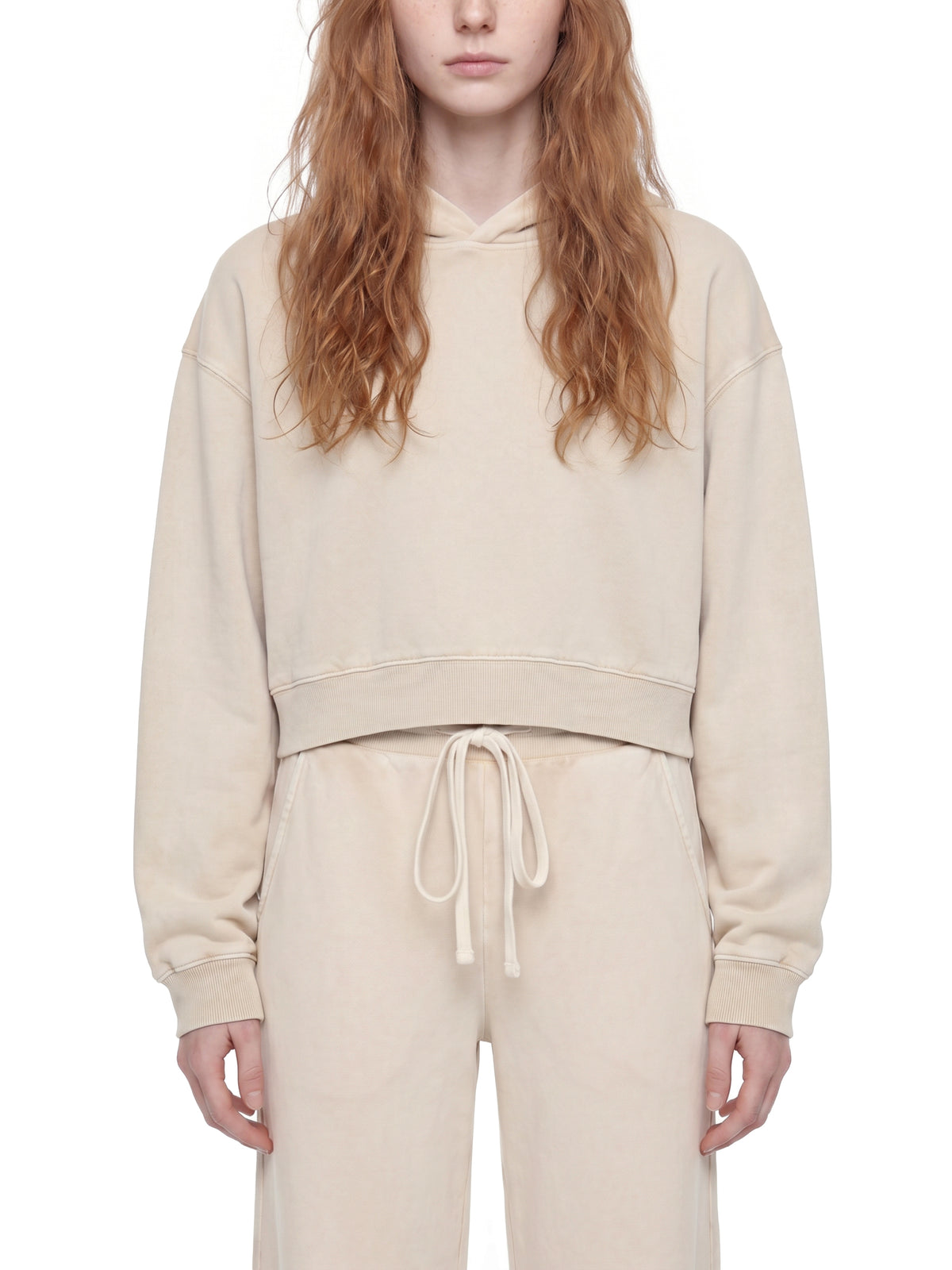 Loyal&Beauty-Women’s Mineral Washed Crop Hoodie